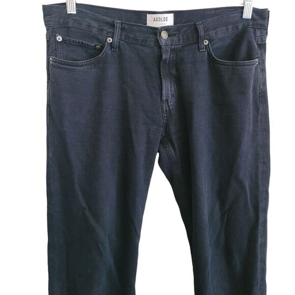 Agolde Amber Jeans in Crushed Women's Size 30 Black Denim Straight Leg Classic - Picture 3 of 9